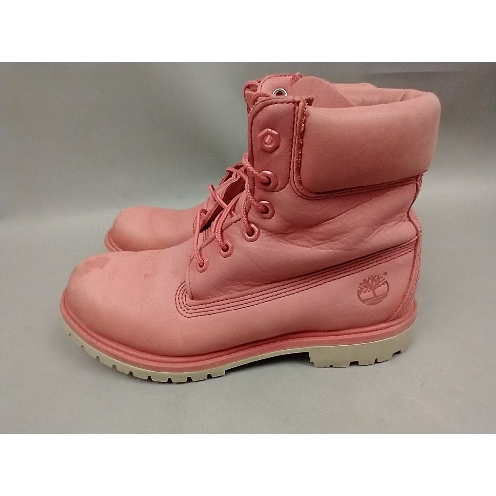 Timberland Pink Leather Women's 8.5 Chukka Work Boots Primaloft Waterproof VGC - Picture 3 of 14